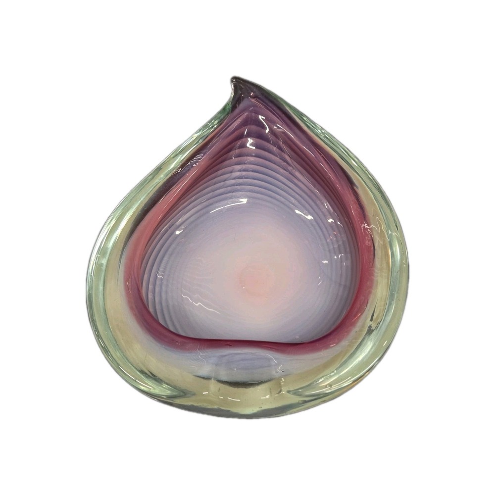 Barbini  Seguso  Murano Sommerso Glass Bowl Vintage Art Glass